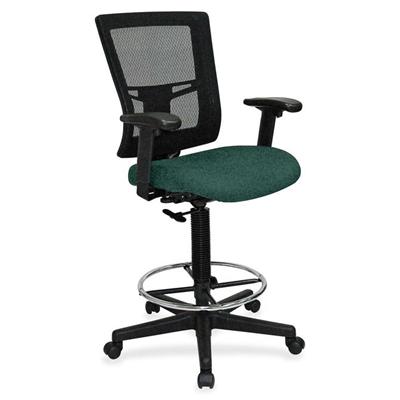 Lorell Mesh Back Drafting Stool - Forte Chive Seat Color - Black Frame Color - 1 Each