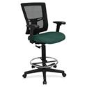 Lorell Mesh Back Drafting Stool - Forte Chive Seat Color - Black Frame Color - 1 Each