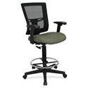Lorell Mesh Back Drafting Stool - Shire Sage Seat Color - Black Frame Color - 1 Each