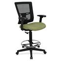 Lorell Mesh Back Drafting Stool - Fuse Cress Seat Color - Black Frame Color - 1 Each