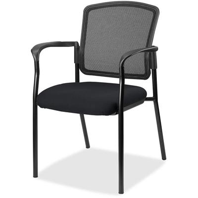 Lorell Mesh Back Stackable Guest Chair - Insight Ebony Seat Color - Black Frame Color - 1 Each