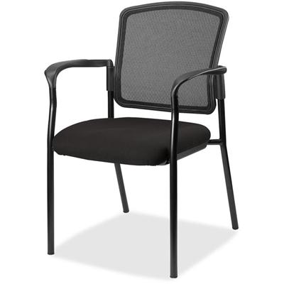 Lorell Mesh Back Stackable Guest Chair - Perfection Black Seat Color - Black Frame Color - 1 Each
