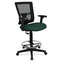 Lorell Mesh Back Drafting Stool - Insight Forest Seat Color - Black Frame Color - 1 Each