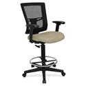 Lorell Mesh Back Drafting Stool - Forte Pumice Seat Color - Black Frame Color - 1 Each