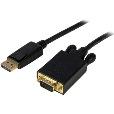 StarTech.com 10 ft DisplayPort to VGA Adapter Converter Cable - DP to VGA 1920x1200 - Black - 10 ft DisplayPort/VGA Video Cable Adapter for TV, Projector, Monitor, Notebook, Video Device, HDTV, Desktop Computer, Workstation, Docking Station - First E