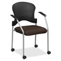 Eurotech breeze FS8270 Stacking Chair - Fudge Seat Color - Fabric Seat Material - Fudge Back Color - Gray Frame Color - Steel Frame Material - Four-legged Base - Forte Fudge - 1 Each