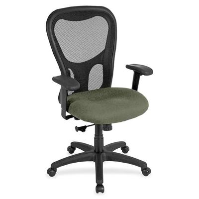Eurotech Apollo Synchro High Back Chair - Sage Seat Color - Fabric Seat Material - 5-star Base - Shire Sage - 1 Each