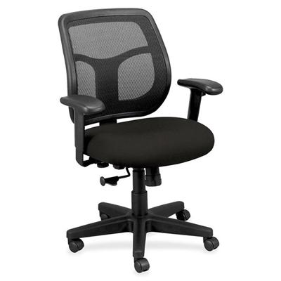 Eurotech apollo Mesh Mid-back Chair - Black Seat Color - Fabric Seat Material - 5-star Base - Perfection Black - 1 Each