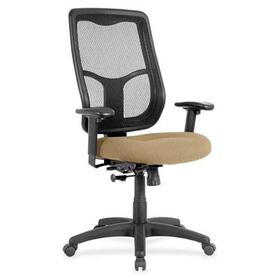 Eurotech Apollo High Back Synchro Task Chair - Beige Seat Color - Fabric Seat Material - Black Frame Color - 5-star Base - Perfection Beige - 1 Each