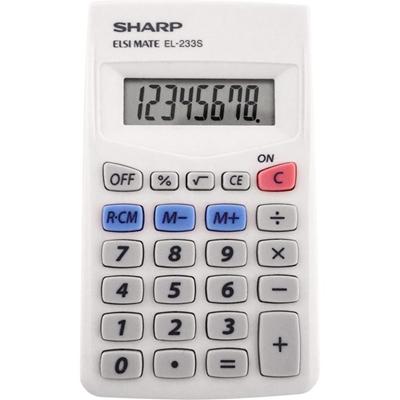 Sharp Calculators EL-240SAB 8-Digit Handheld Calculator - 3-Key Memory, Sign Change, Auto Power Off - 8 Digits - LCD - Battery/Solar Powered - 1 x LR1130 - 0.7" Height x 2.8" Width x 4.6" Depth - Gray, Blue - 1 Each