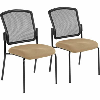 Eurotech Dakota 2 Guest Chair - Beige Seat Color - Fabric Seat Material - Black Back Color - Black Frame Color - Steel Frame Material - Four-legged Base - Perfection Beige - 2 / Carton