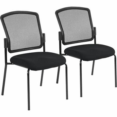 Eurotech Dakota 2 7014 Guest Chair - Ebony Seat Color - Fabric Seat Material - Steel Frame Material - Four-legged Base - Insight Ebony - 2 / Carton