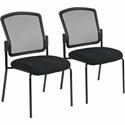 Eurotech Dakota 2 7014 Guest Chair - Ebony Seat Color - Fabric Seat Material - Steel Frame Material - Four-legged Base - Insight Ebony - 2 / Carton
