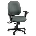Eurotech 4x4 49802A Task Chair - Fog Seat Color - Leather Seat Material - Fog Back Color - Leather Back Material - 5-star Base - Expo Fog - 1 Each
