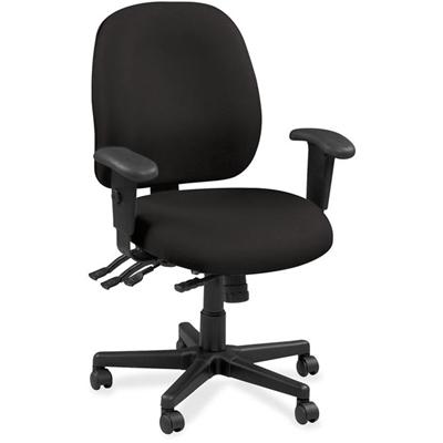 Eurotech 4x4 49802A Task Chair - Black Seat Color - Leather Seat Material - Black Back Color - Leather Back Material - 5-star Base - Perfection Black - 1 Each