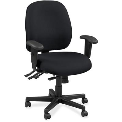 Eurotech 4x4 49802A Task Chair - Ebony Seat Color - Fabric Seat Material - Ebony Back Color - Leather Back Material - 5-star Base - Insight Ebony - 1 Each