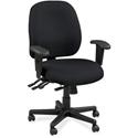 Eurotech 4x4 49802A Task Chair - Ebony Seat Color - Fabric Seat Material - Ebony Back Color - Leather Back Material - 5-star Base - Insight Ebony - 1 Each