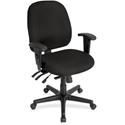 Eurotech 4x4 Task Chair - Black Seat Color - Fabric Seat Material - Black Back Color - Fabric Back Material - 5-star Base - Perfection Black - 1 Each