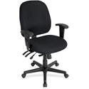 Eurotech 4x4 Task Chair - Ebony Seat Color - Fabric Seat Material - Ebony Back Color - Fabric Back Material - 5-star Base - Insight Ebony - 1 Each