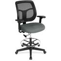 Eurotech Apollo DFT9800 Drafting Stool - Fog Seat Color - Fabric Seat Material - 5-star Base - Expo Fog - 1 Each