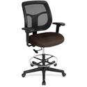 Eurotech Apollo DFT9800 Drafting Stool - Fudge Seat Color - Fabric Seat Material - 5-star Base - Forte Fudge - 1 Each