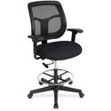 Eurotech Apollo DFT9800 Drafting Stool - Ebony Seat Color - Fabric Seat Material - 5-star Base - Insight Ebony - 1 Each