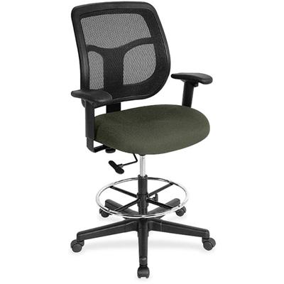 Eurotech Apollo DFT9800 Drafting Stool - Olive Green Seat Color - Fabric Seat Material - 5-star Base - Perfection Olive Green - 1 Each