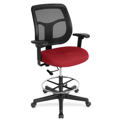 Eurotech Apollo DFT9800 Drafting Stool - Real Red Seat Color - Fabric Seat Material - 5-star Base - Insight Real Red - 1 Each