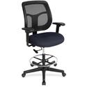 Eurotech Apollo DFT9800 Drafting Stool - Navy Seat Color - Fabric Seat Material - 5-star Base - Perfection Navy - 1 Each