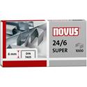 Novus 24/6 Super Premium Staples - 15/64" Leg - Silver - Steel - 1000 / Carton