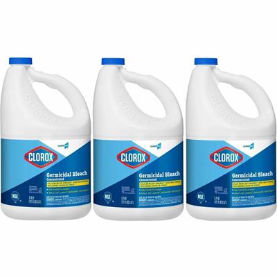 CloroxPro&trade; Germicidal Bleach - For Laundry - Concentrate - 121 fl oz (3.8 quart) - Recommended For: Germs Remover - Disinfectant, Anti-bacterial - Clear - 3 / Carton