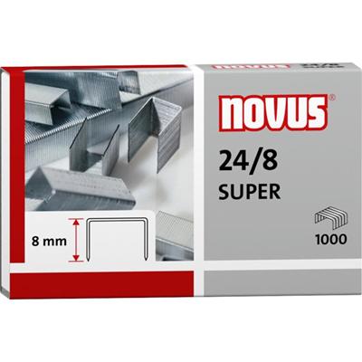 Novus 24/8 Super Premium Staples - 5/16" Leg - Silver - Steel - 1000 / Carton