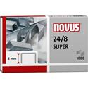 Novus 24/8 Super Premium Staples - 5/16" Leg - Silver - Steel - 1000 / Carton