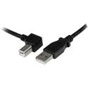 StarTech.com 1m USB 2.0 A to Left Angle B Cable - M/M - 3.28 ft USB Data Transfer Cable for Printer, Scanner, Hard Drive - First End: 1 x 4-pin USB 2.0 Type A - Male - Second End: 1 x 4-pin USB 2.0 Type B - Male - Shielding - Nickel Plated Connector 