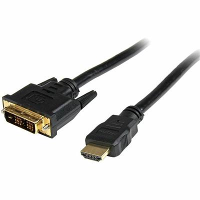StarTech.com 3 ft HDMI to DVI-D Cable - M/M - 3 ft DVI/HDMI Video Cable Adapter for Video Device, TV, Projector, Satellite Receiver, Monitor, LCD TV, Plasma, HDTV, DVD Player, Set-top Box - First End: 1 x 19-pin HDMI Digital Audio/Video - Male - Seco