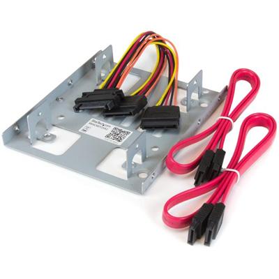 StarTech.com Drive Bay Adapter for 3.5" SATA/600 Internal - Silver - TAA Compliant - 2 x HDD Supported - 2 x SSD Supported - 2 x Total Bay - 2 x 2.5" Bay - Steel
