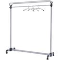 Alba Upper Shelf Double-sided Garment Rack - 50 x Coat - 66.93" Height x 19.69" Width x 59.06" Length - Floor - Caster, Sturdy - Silver - Steel, Plastic - 1 Each
