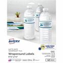 Avery&reg; Durable White Wraparound Labels9¾" x 1¼" - Waterproof - 9 3/4" Width x 1 1/4" Length - Permanent Adhesive - Rectangle - Inkjet, Laser - Matte White - Matte - Film - Water Resistant - Print-to-the Edge, Permanent Adhesive, Durable, Oil Resi