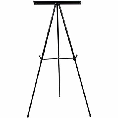 MasterVision 3-leg Display Easel - 45 lb Load Capacity - 69" Height x 28.50" Width x 34" Depth - Metal, Aluminum, Plastic, Rubber - Black