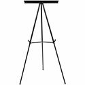 MasterVision 3-leg Display Easel - 45 lb Load Capacity - 69" Height x 28.50" Width x 34" Depth - Metal, Aluminum, Plastic, Rubber - Black