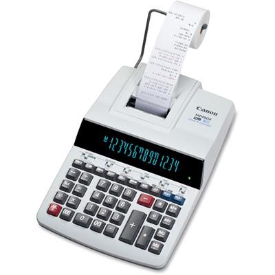 Canon MP49DII Desktop Printing Calculator - Dual Color Print - Dot Matrix - 4.8 lps - Heavy Duty, Extra Large Display, Auto Power Off, Clock, Calendar, Sign Change, Item Count - 14 Digits - Fluorescent - AC Supply Powered - 3.4" Height x 8.9" Width x