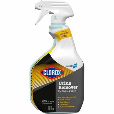 CloroxPro™ Urine Remover for Stains and Odors Spray - For Multipurpose - 32 fl oz (1 quart) - Recommended For: Urine Remover, Odor Remover, Stain Remover - Absorbent, Soft - White - 1 Each