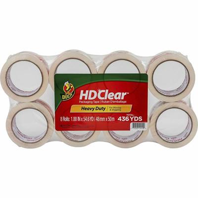 Duck Brand HD Clear Packing Tape - 54.60 yd Length x 1.88" Width x 2.6 mil Thickness - 3" Core - Crystal Clear - Acrylic - UV Resistant, Temperature Resistant - For Sealing, Shipping, Storing, Label Protection - 1 Pack