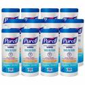 PURELL&reg; Sanitizing Wipes - Fresh Citrus - White - 100/Tub - 12 / Carton