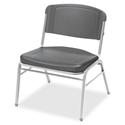 Iceberg Big and Tall Stack Chairs, 4-Pack - Charcoal Gray Seat Color - Polyethylene Seat Material - Powder Coated Steel Frame Material - 4 / Pack