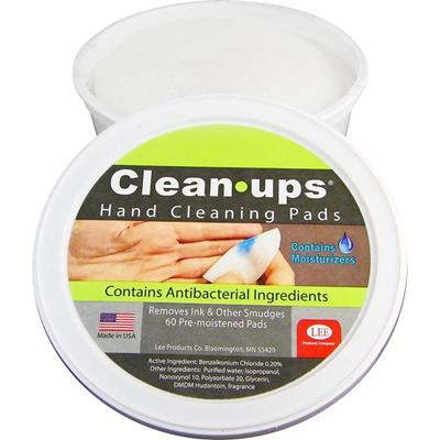 LEE Clean-ups Pre-moistened Hand Cleaning Pads - 2 Ply - Mild Floral - 3" Roll Diameter - White - Cloth - 60/Tub - 1 Each