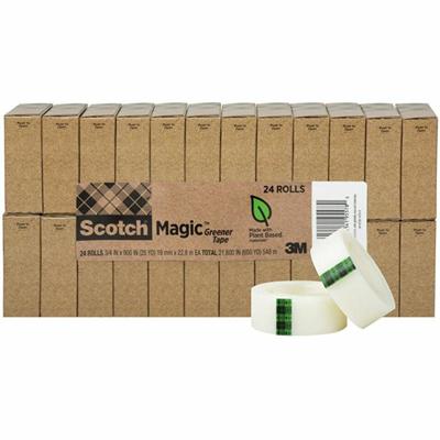 Scotch 3/4"W Magic Greener Tape - 25 yd Length x 0.75" Width - 1" Core - Matte - Clear - Split Resistant, Tear Resistant - For Office - 1 Pack