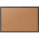 Quartet Classic Series Bulletin Board - 24" Board Height x 36" Board Width - Brown Natural Cork Surface - Self-healing, Durable, Sturdy - Black Aluminum Frame - 1 Each