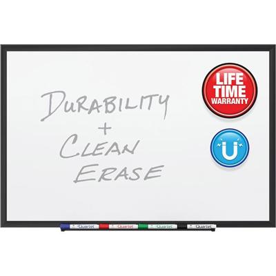 Quartet DuraMax Classic Whiteboard - 96" (8 ft) Width x 48" (4 ft) Height - White Porcelain Surface - Black Aluminum Frame - Rectangle - Horizontal/Vertical - Magnetic - 1 / Each