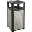 Safco Evos Series Steel Trash Can - 38 gal Capacity - Steel, Plastic - Black, Gray - 1 Each